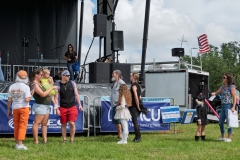 Families and children gather near the entertainment stage during Cape Coral Kiwanis KidsFest 2025.